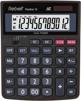 Rebell RE-PANTHER 12 BX 12 Digit Desktop Calculator Black RE-PANTHER 12 BX RE-PANTHER 12 BX