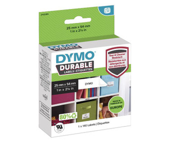 Dymo Labelwriter Label Durable 25Mm X 54Mm White Poly Pack 160 2112283 2112283
