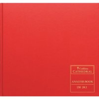 Collins Cathedral Analysis Book Casebound 297X315mm 14 Cash Column 96 Pages Red 813047