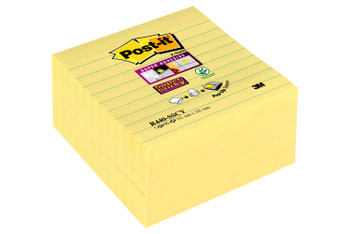 Post-It Super Sticky Large Z-Notes Lined 101 Mm X 101 Mm Canary Yellow 90 Sheets 7100234252