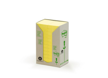 Post-It Recycled Notes 38 Mm X 51 Mm Canary Yellow Pack 24 7100172247 7100172247
