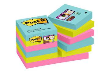 Post-It Super Sticky Notes 47.6X47.6Mm 90 Sheets Cosmos Colours Pack 12 71002901 7100290180
