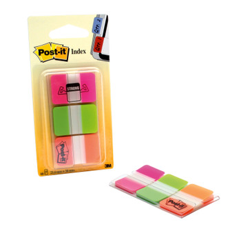 Post-It Index Flags Strong Repositionable 25X38mm 3X22 Tabs Pink Green Orange Pa 7000042777