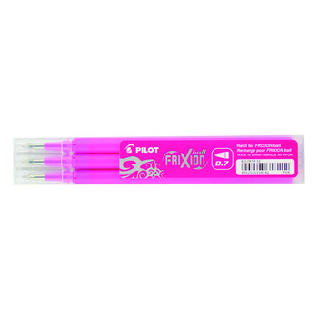 Pilot Refill for Frixion Ball/Clicker Pens 0.7Mm Tip Pink Pack 3 75300309