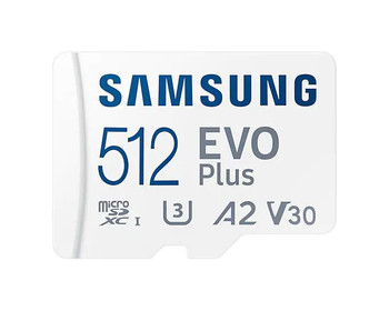 Samsung Evo Plus 512Gb V30 A1 Uhsi Class 10 Microsdxc Memory Card And Adapter MB-MC512KA/EU