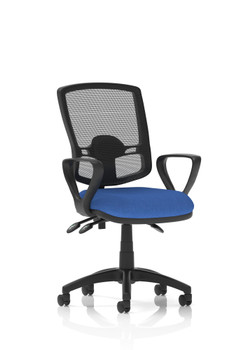 Eclipse Plus Iii Deluxe Medium Mesh Back Task Operator Office Chair Blue Seat Wi KC0403