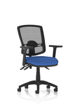Eclipse Plus Iii Deluxe Medium Mesh Back Task Operator Office Chair Blue Seat Wi KC0402