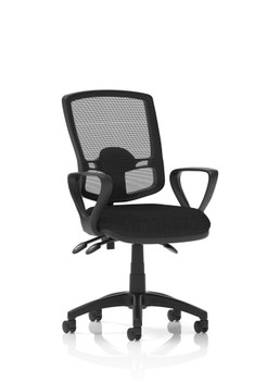Eclipse Plus Iii Deluxe Medium Mesh Back Task Operator Office Chair Black Seat W KC0400
