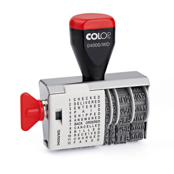 Colop 04000/Wd Dial A Phrase Word And Date Stamp 108803