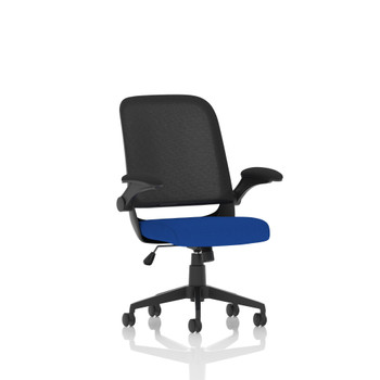 Crew Mesh Back Task Operator Office Chair Bespoke Fabric Seat Stevia Blue With F KCUP2021