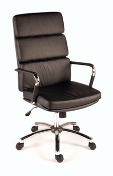 Deco Retro Style Faux Leather Executive Office Chair Black - 1097BLK - 1097BLK