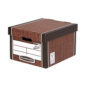 Bankers Box Premium Classic Box Wood Grain Pack of 5 7250513 BB57825