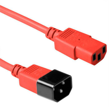 MicroConnect PE1413R18 Red power cable C14F to C13M. PE1413R18
