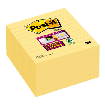 Post-It Super Sticky Xl Notes 101X101mm Ruled 90 Sheets Canary Yellow Pack 6 675 7100066312