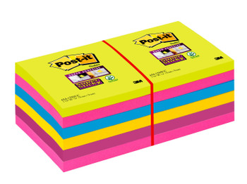 Post-It Super Sticky Notes 76X76mm 90 Sheets Ultra Colours Pack 12 654-12Ssuc 7100290156