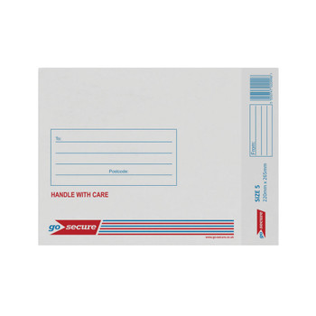 GoSecure Bubble Lined Envelope Size 5 220x265mm White Pack of 20 PB02132 PB02132
