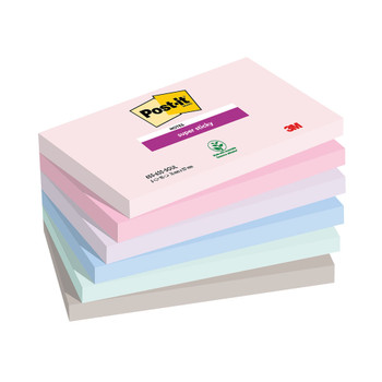 Post-it Super Sticky Soulful 76x127mm 90 Sheet Pack of 6 7100259202 3M92646