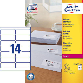 Avery L7163-100 Self-Adhesive Label Rounded L7163-100