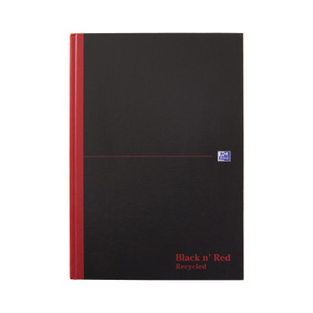 Black n' Red Recycled Casebound Hardback Notebook 192 Pages A4 Pack of 5 10 JDL67019