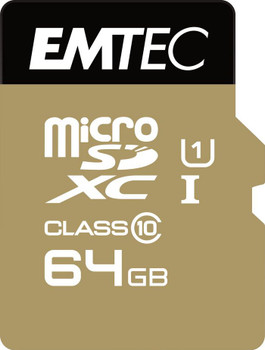 Emtec ECMSDM64GXC10GP MicroSD Card 64GB SDXC CL.10 ECMSDM64GXC10GP