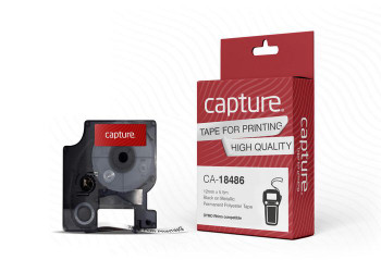 Capture CA-18486 12mm x 5.5m Black on Metallic CA-18486