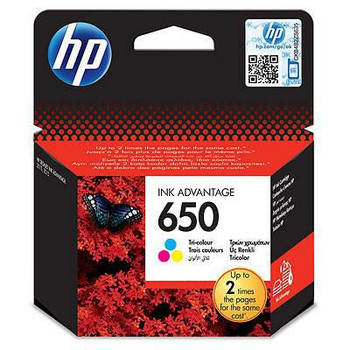 HP CZ102AE#BHK 650 Tri-color Ink Cartridge CZ102AE#BHK