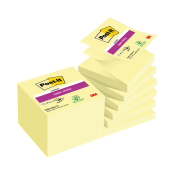 Post-it Z-Notes Canary Yellow 76x76mm 90 Sheet Pack of 12 7000048167 3M68699