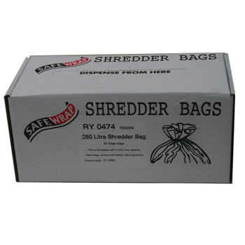 Safewrap Shredder Bag 250 Litre Pack of 50 RY0474 RY19901