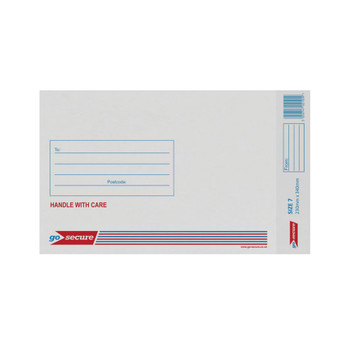 GoSecure Bubble Lined Envelope Size 7 230x340mm White Pack of 20 PB02129 PB02129