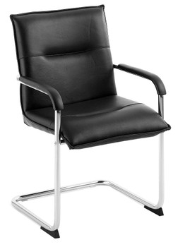Envoy Cantilever Leather Faced Reception/Boardroom/Visitors Chair Black - 1309 - 1309