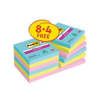 Post-it Super Sticky Notes Cosmic 76x76mm 90 Pack of 8/4FOC 7100259229 3M92718
