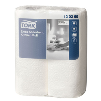 Tork Extra Absorbent Kitchen Roll 2-Ply White Pack of 24 120269 SCA00630