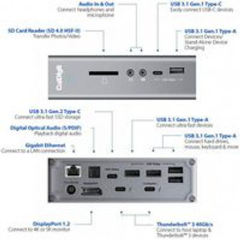 CalDigit TS3PLUS-EU07-SG-EMEA TS3 Plus Wired Thunderbolt 3 TS3PLUS-EU07-SG-EMEA
