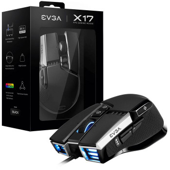 EVGA 903-W1-17BK-K3 X17 Mouse Ambidextrous Usb 903-W1-17BK-K3