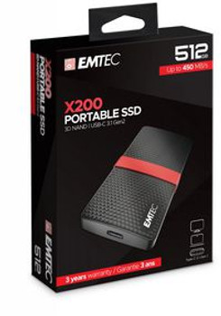 Emtec ECSSD512GX200 X200 512 Gb Black. Red ECSSD512GX200