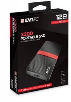 Emtec ECSSD128GX200 X200 128 Gb Black. Red ECSSD128GX200