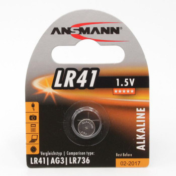 ANSMANN 5015332 Battery LR41. 1.5 V. Alkaline 5015332