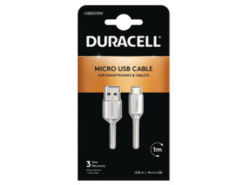 Duracell USB5013W Sync/Charge Cable 1 Metre USB5013W