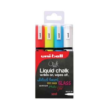 Uniball PWE-5M Chalk Marker Medium Bullet Assorted Pack of 4 153528181 MI46700
