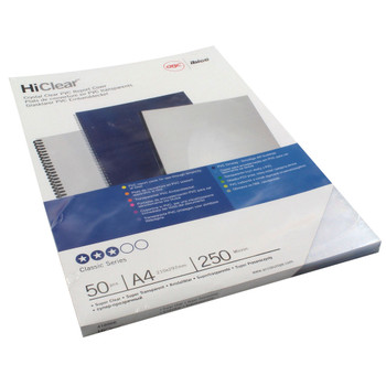 GBC HiClear A4 Binding Cover 250 Mic Super Clear Pack of 50 41606E GB21729