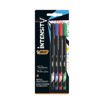 Bic Intensity Fineliner Pen Ultra Fine Tip Assorted Pack of 4 942082 BC44933