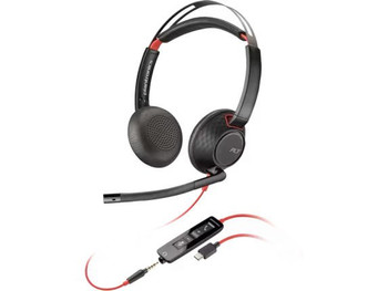 Hp Poly Blackwire 5220 Stereo Usb-C Headset + 3.5Mm Plug + Usb-C To Usb-A Adapte 8X231AA