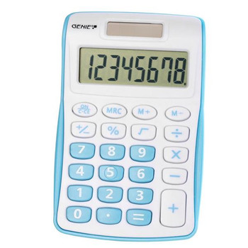 Genie 120B 8 Digit Pocket Calculator Blue 12492