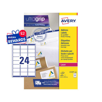 Avery Laser Address Label 63.5X33.9Mm 24 Per A4 Sheet White Pack 6000 Labels L71 L7159-250