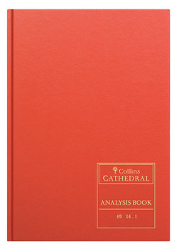 Collins Cathedral Analysis Book Casebound A4 14 Cash Column 96 Pages Red 69/14.1 811081