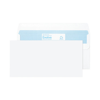 Evolve DL Envelope Recycled Wallet Self Seal 90gsm White Pack of 1000 RD788 BLK93000