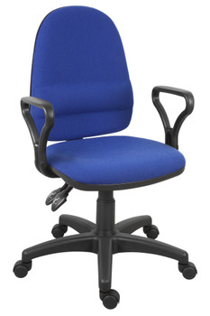 Ergo Twin High Back Fabric Operator Office Chair With Fixed Arms Blue - 2900BLU/ 2900BLU/0288