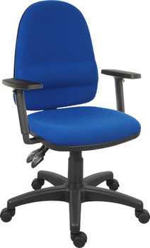 Ergo Twin High Back Fabric Operator Office Chair With Height Adjustable Arms Blu 2900BLU/0280