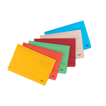 Elba Strongline Document Wallet Bright Manilla Foolscap Assorted Pack of 10 BX00900