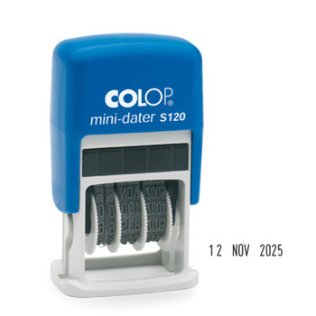 Colop S120 Self Inking Mini Date Stamp Black Ink 104732